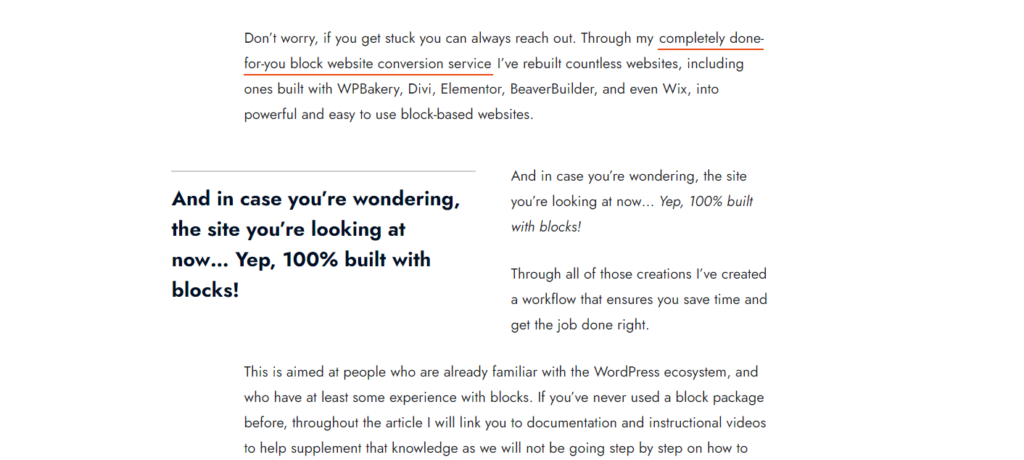 Screenshot of the stylized blockquote taught in this tutorial